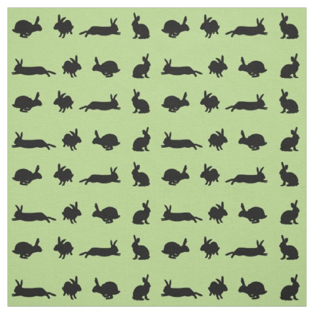 Tissu Folie de Lapins (Vert Clair) (Échantillon)