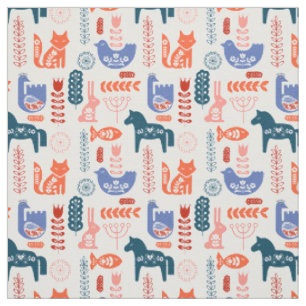 Tissu Folk Art Forest Animal Nursery