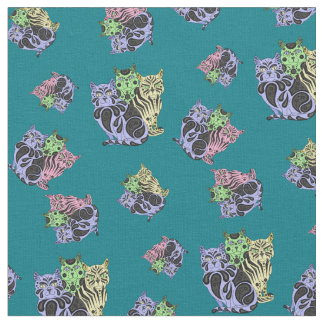 Tissu Folk Chat/chaton, couette, couettes imprimer chats