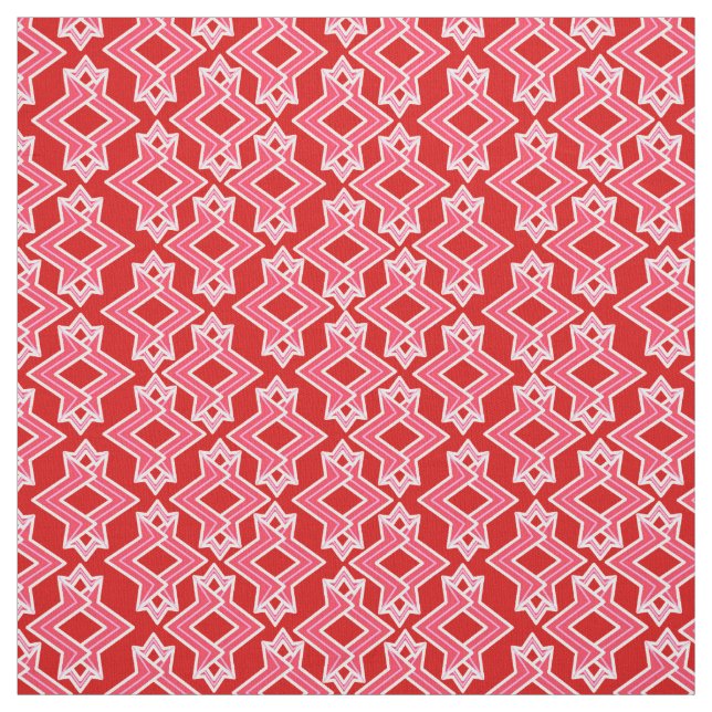Tissu Fond d'écran Art déco Motif, rouge foncé et rose (Échantillon)