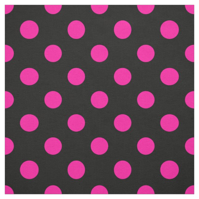 Tissu Fond noir pois roses (Échantillon)