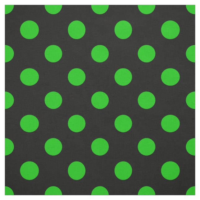 Tissu Fond noir pois verts (Échantillon)