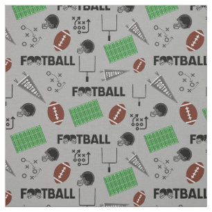 Tissu Football amusant sur gris clair