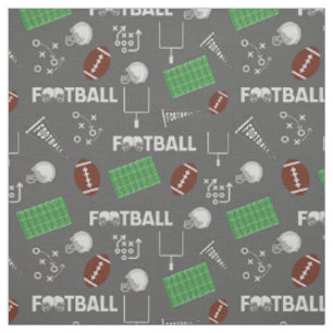 Tissu Football amusant sur gris foncé