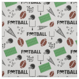 Tissu Football amusant sur gris pâle
