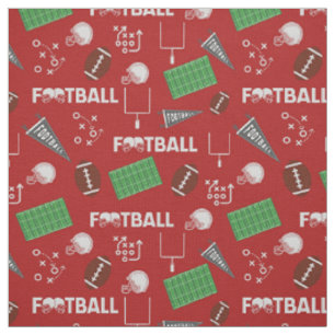 Tissu Football amusant sur le rouge