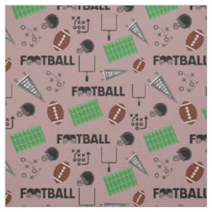 Tissu Football amusant sur rose gris foncé