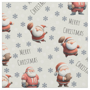 Tissu Football Père Noël sur dentelle
