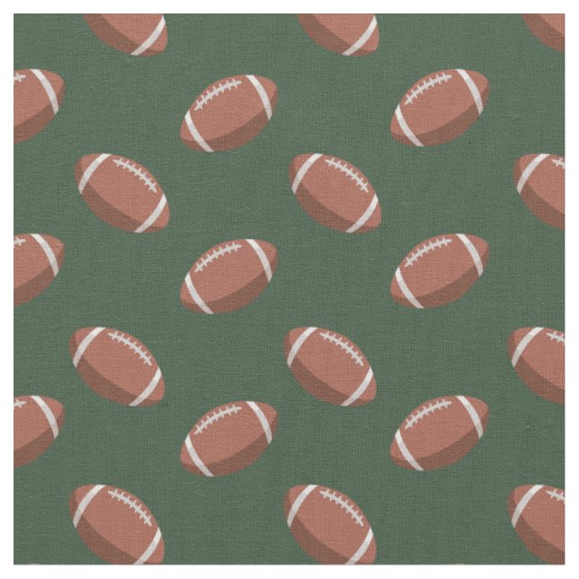 Tissu Footballs sur Dark Green (Fermer)