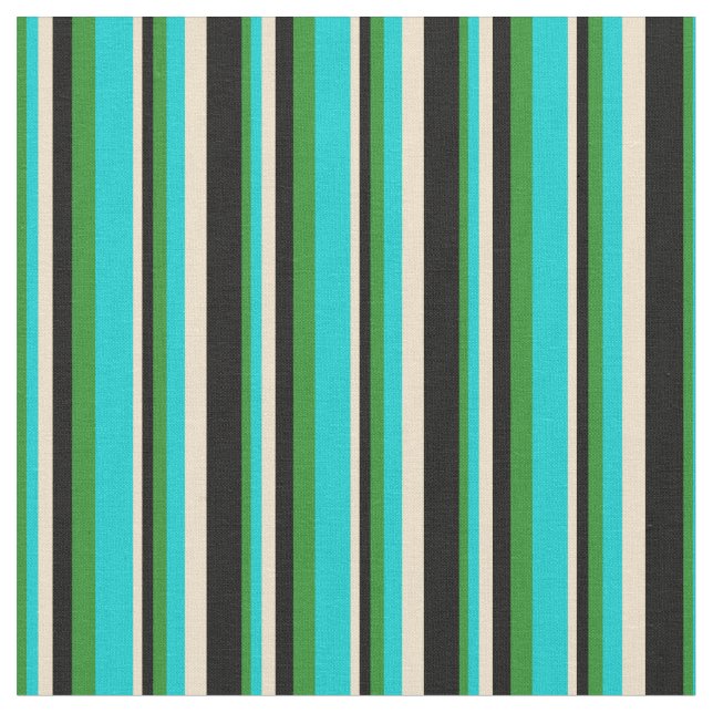 Tissu Forest Green, Dark Turquoise, Tan et Black (Fermer)