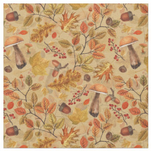 Tissu Forêt automnale sur ocre