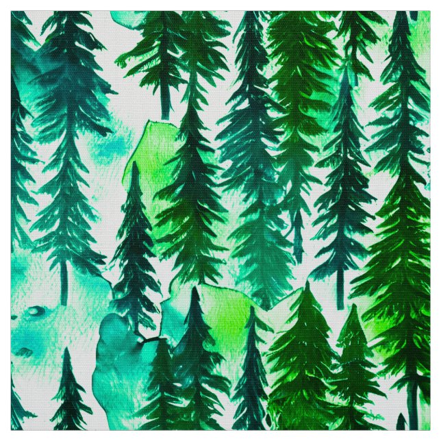 Tissu Forêt de pins de montagne (Échantillon)