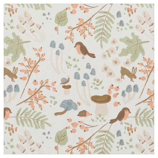 Tissu Forêt fantaisiste plantes automne (Fermer)
