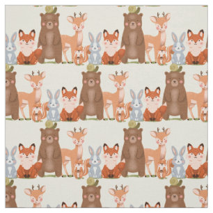 Tissu Forêt forestière Faune Bébé Forêt Animaux