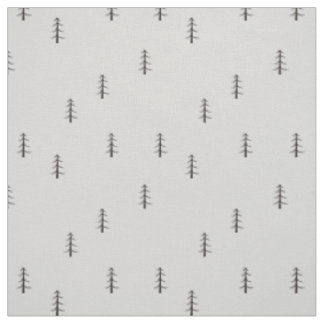 Tissu Forêt minimaliste sur gris clair