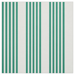 Tissu Forêt vert et beige cinq bandes motif