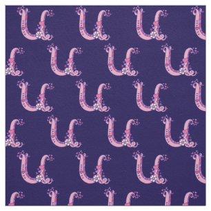 Tissu Format monogramme U de lettre texte décoratif tiss