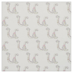 Tissu Format monogramme U de lettre texte décoratif tiss