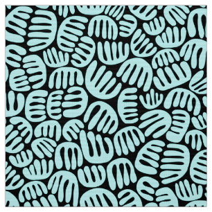 Tissu Formes Abstraites 301122 - Bleu glacé sur noir