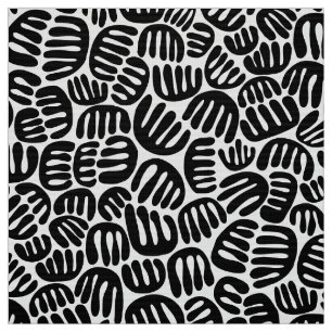 Tissu Formes Abstraites 301122 - Noir sur blanc