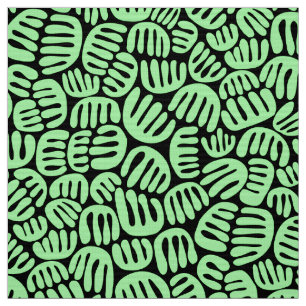 Tissu Formes Abstraites 301122 - Vert menthe sur noir