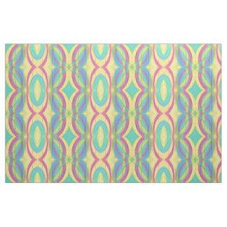 Tissu Formes Abstraites Motif rose jaune bleu vert