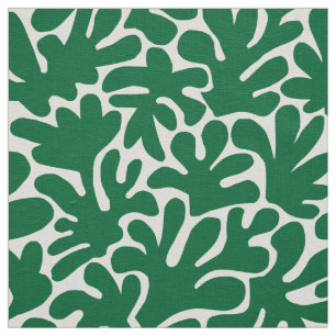 Tissu Formes biologiques Abstrait 240822 - Green Forêt