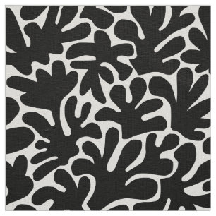 Tissu Formes biologiques Abstrait 240822 - Noir