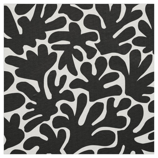 Tissu Formes biologiques Abstrait 240822 - Noir (Échantillon)