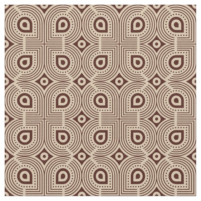 Tissu Formes Géométriques Beiges Et Brown (Fermer)