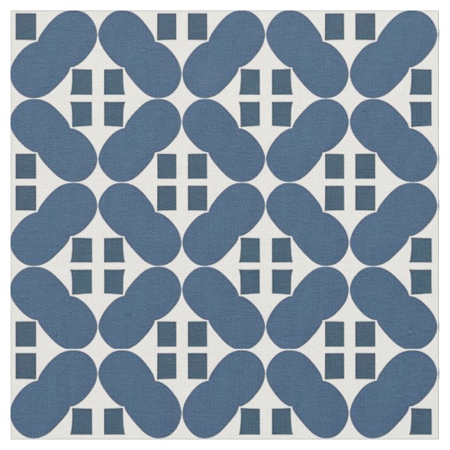 Tissu Formes géométriques bleues abstraites (Fermer)
