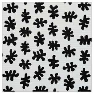 Tissu Formes morphiques 120322 - Noir sur blanc