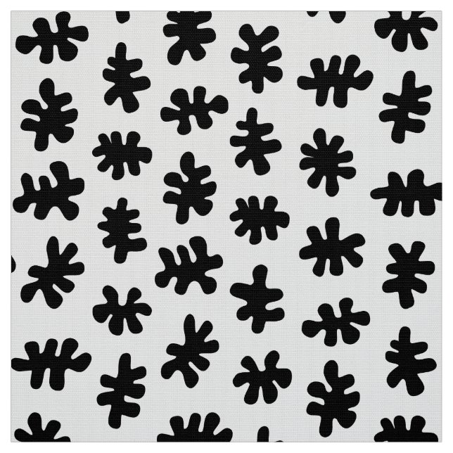 Tissu Formes morphiques 120322 - Noir sur blanc (Échantillon)