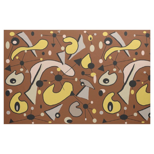 Tissu Formes organiques atomiques modernes du milieu du  (Fat Quarter)