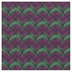 Tissu Formes vert et violet sur noir