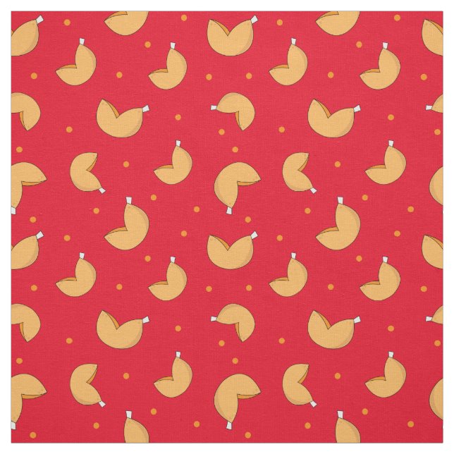 Tissu Fortune Cookie Rouge Chinois Bonne chance Motif (Échantillon)