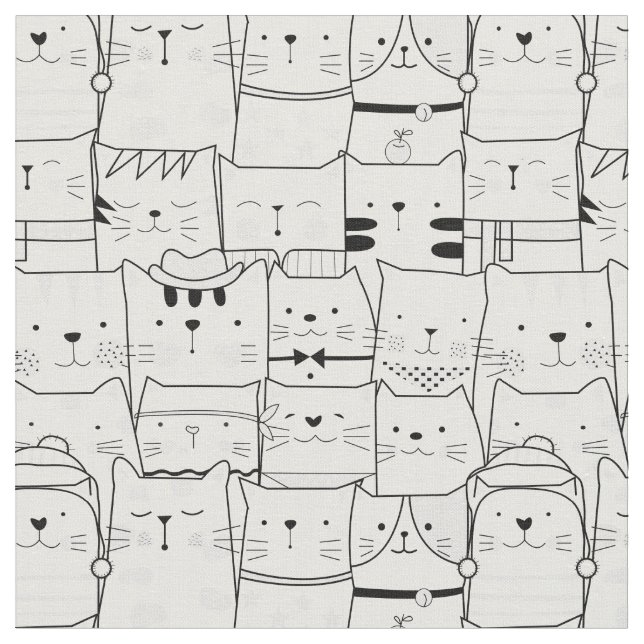Tissu Foule de chats (Fermer)