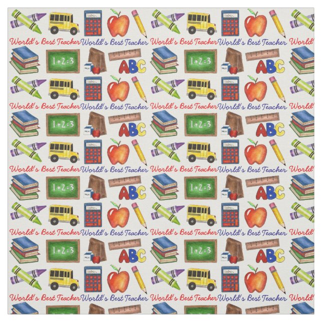 Tissu Fournitures de la meilleure école d'enseignant du  (Échantillon)