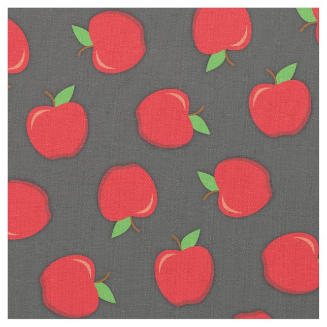 Tissu Fournitures scolaires de pommes mignonnes Enseigna (Fermer)