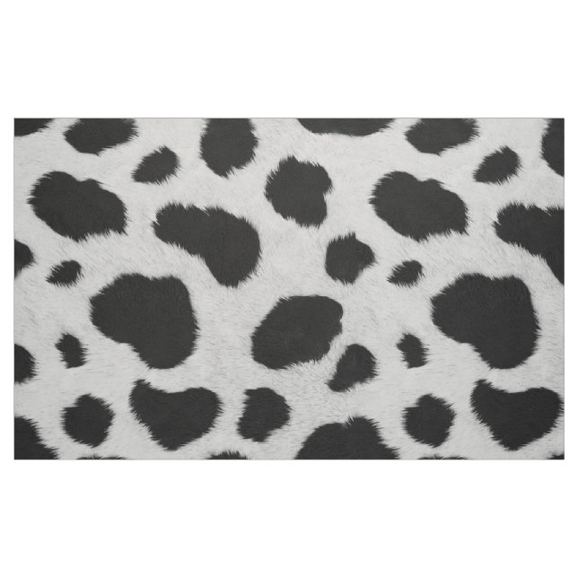 Tissu Fourrure de vache noire et blanche (Fat Quarter)