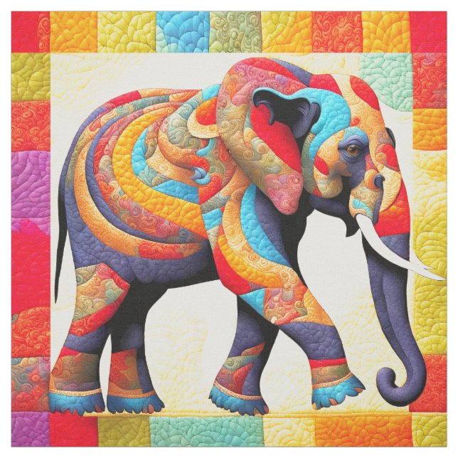Tissu Fracture à l'éléphant Vibrant fausse courtepointe  (Échantillon)