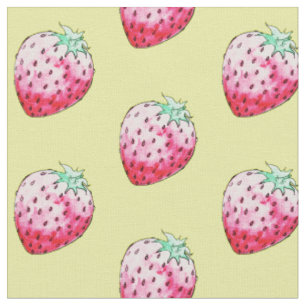 Tissu fraise d'aquarelle jaune