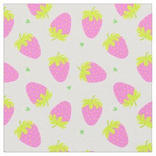Tissu Fraise rose