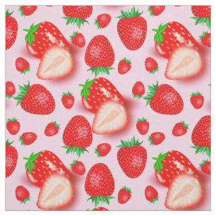 Tissu Fraise rose