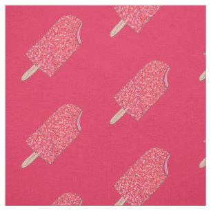 Tissu Fraise rose Éclair Crème glacée Popsicle Foin