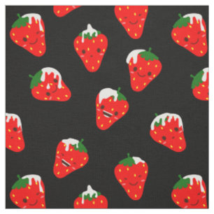 Tissu Fraises et crème