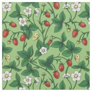Tissu Fraises sauvages rouge/jaune/vert/