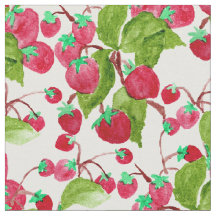 Fraises vertes rouges peintes à la main