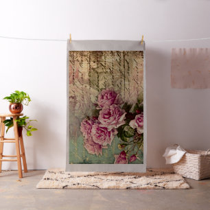 Tissu francais chic, shabby chic, roses roses roses, flo