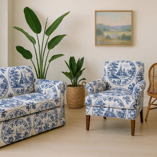 Tissu French Chateau Floral Motif Frame Botanical Decor